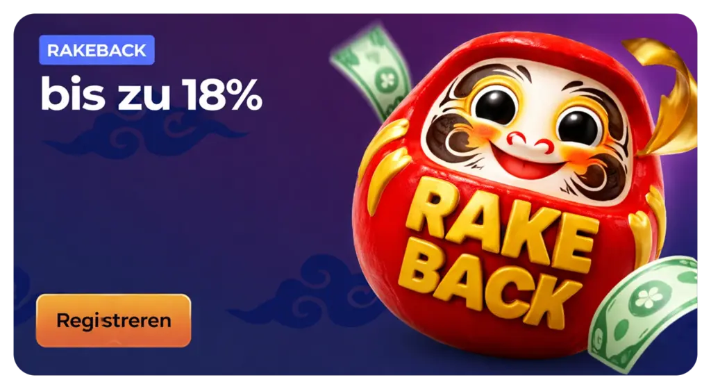 Manekispin Casino Rakeback Bonus bis zu 18 Prozent regelmäßig erhalten